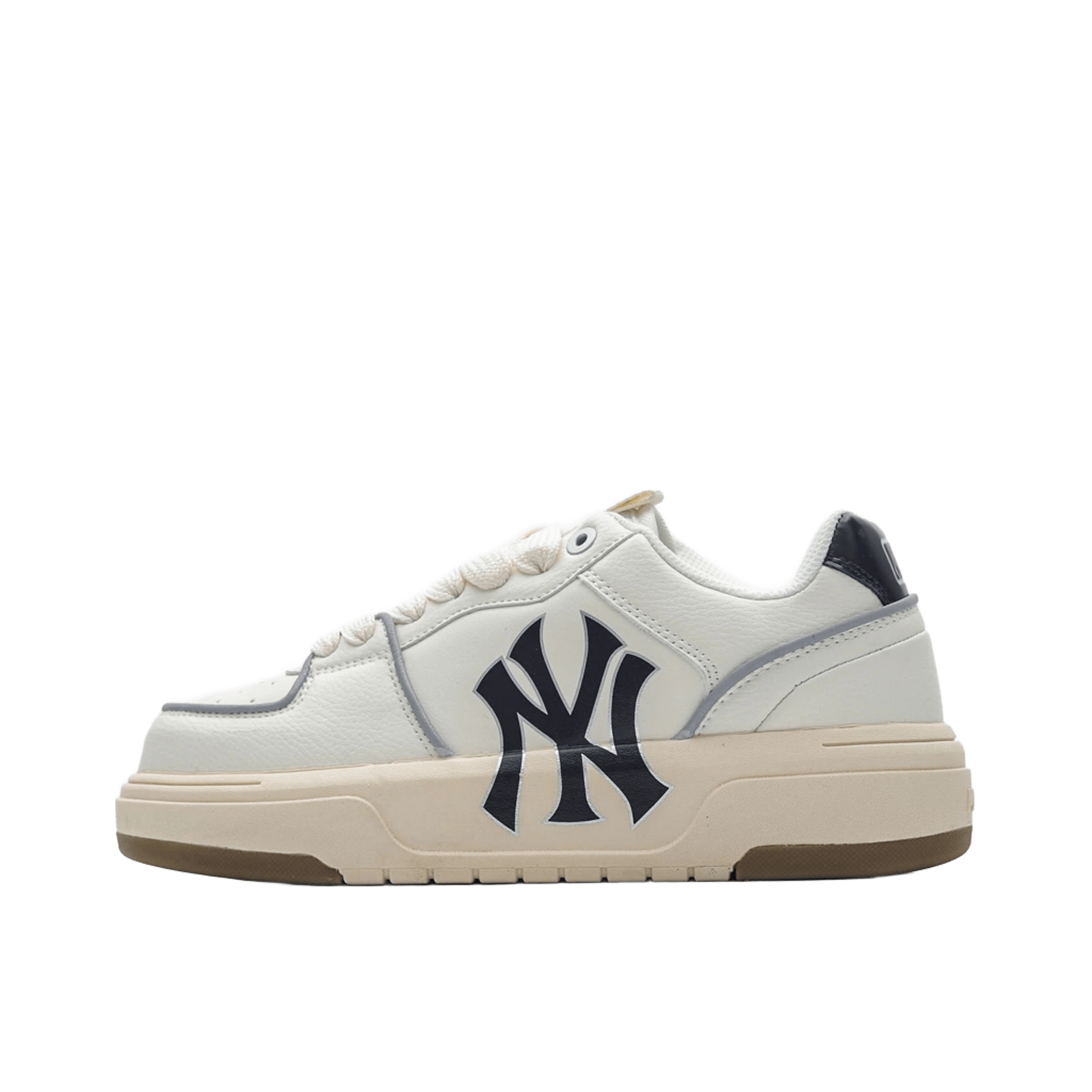 MLB NY White Chunky Sole Leather Sneakers