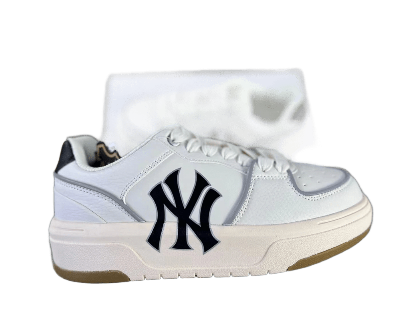 MLB NY White Leather Sneakers Shoes