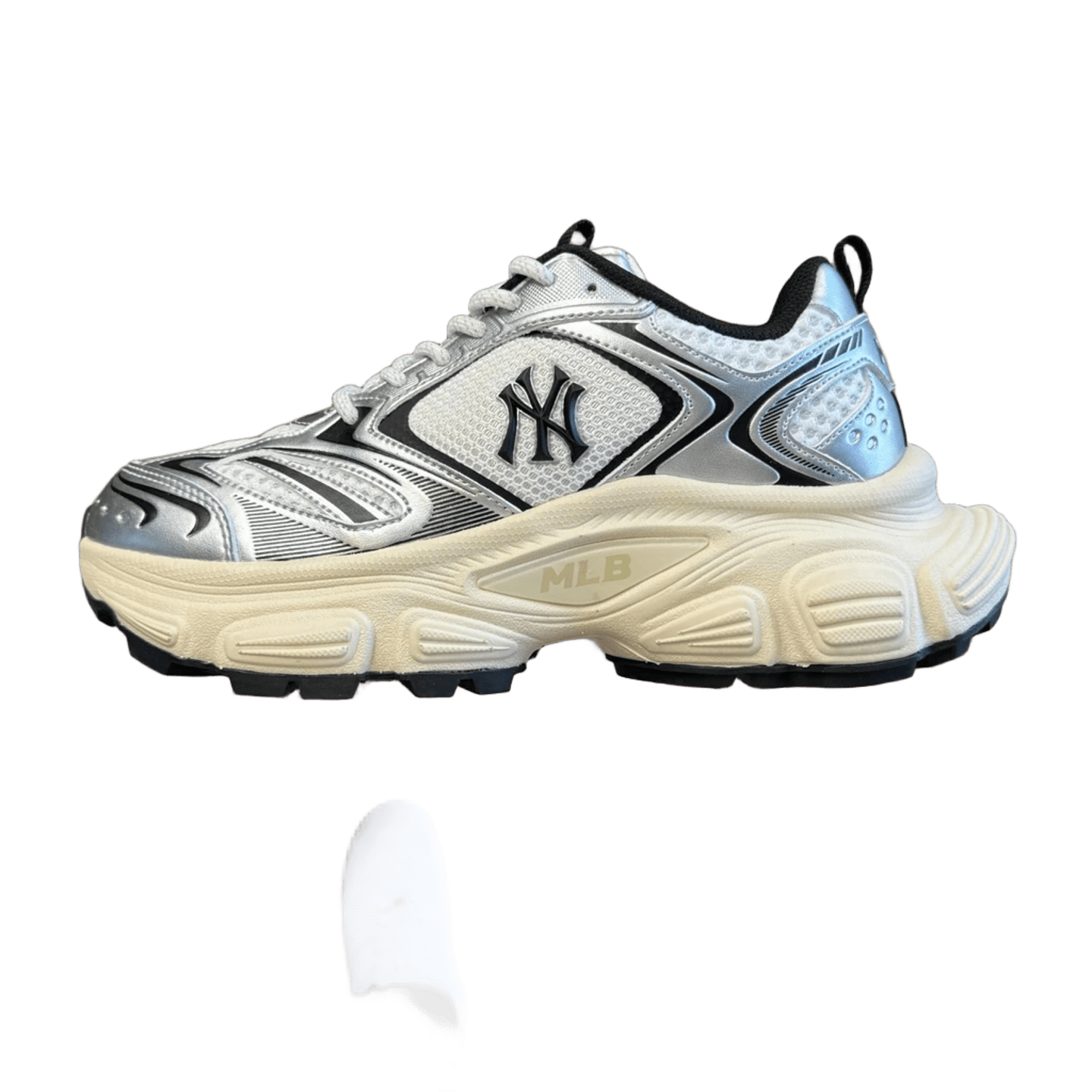 MLB Silver White Black Platform Dad Shoes