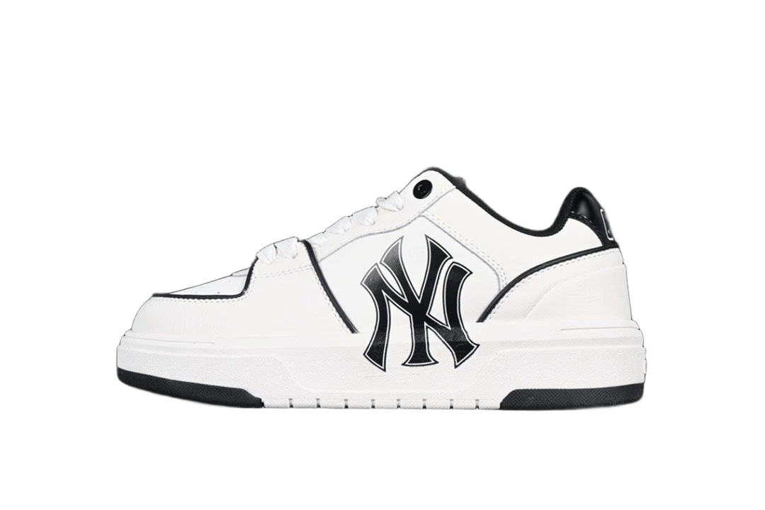MLB White Leather Chunky Sole NY Emblem Sneakers