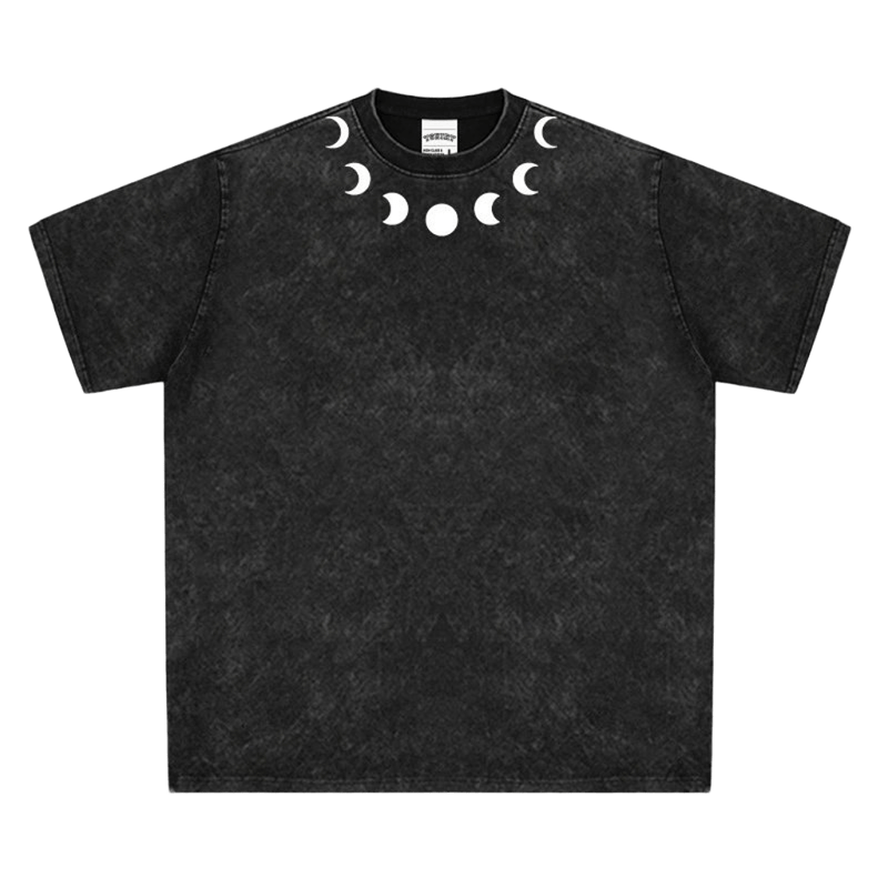 Moon Totem Black Cotton T-Shirt | Unisex Streetwear | Breathable Tee