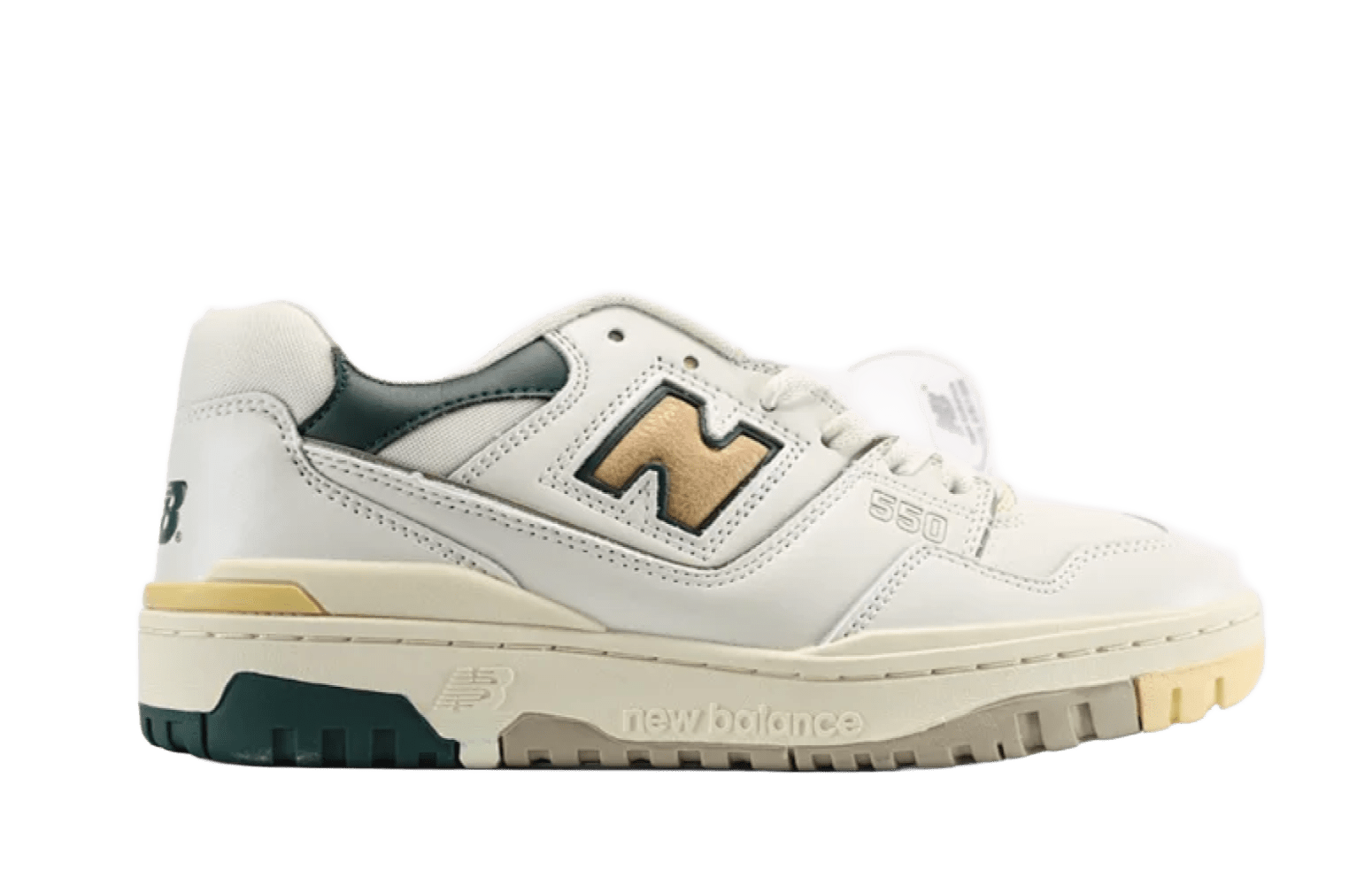 New Balance 550 White Green Brown Retro Leather Sneakers