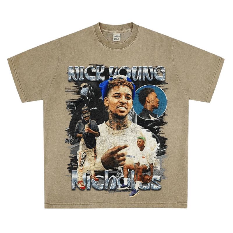 Nick Young Retro Print T-Shirt Unisex Loose Fit