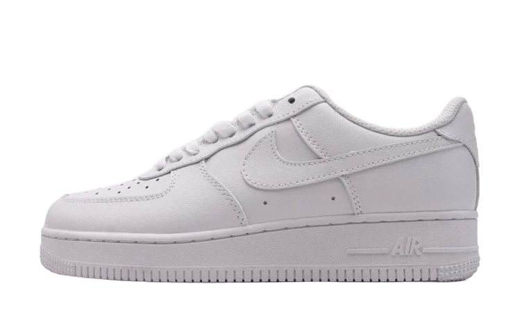 Nike Air Force 1 All-White Classic Leather Sneakers
