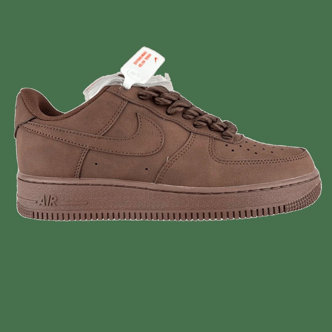 Nike Air Force 1 Chocolate Brown Suede Retro Sneakers