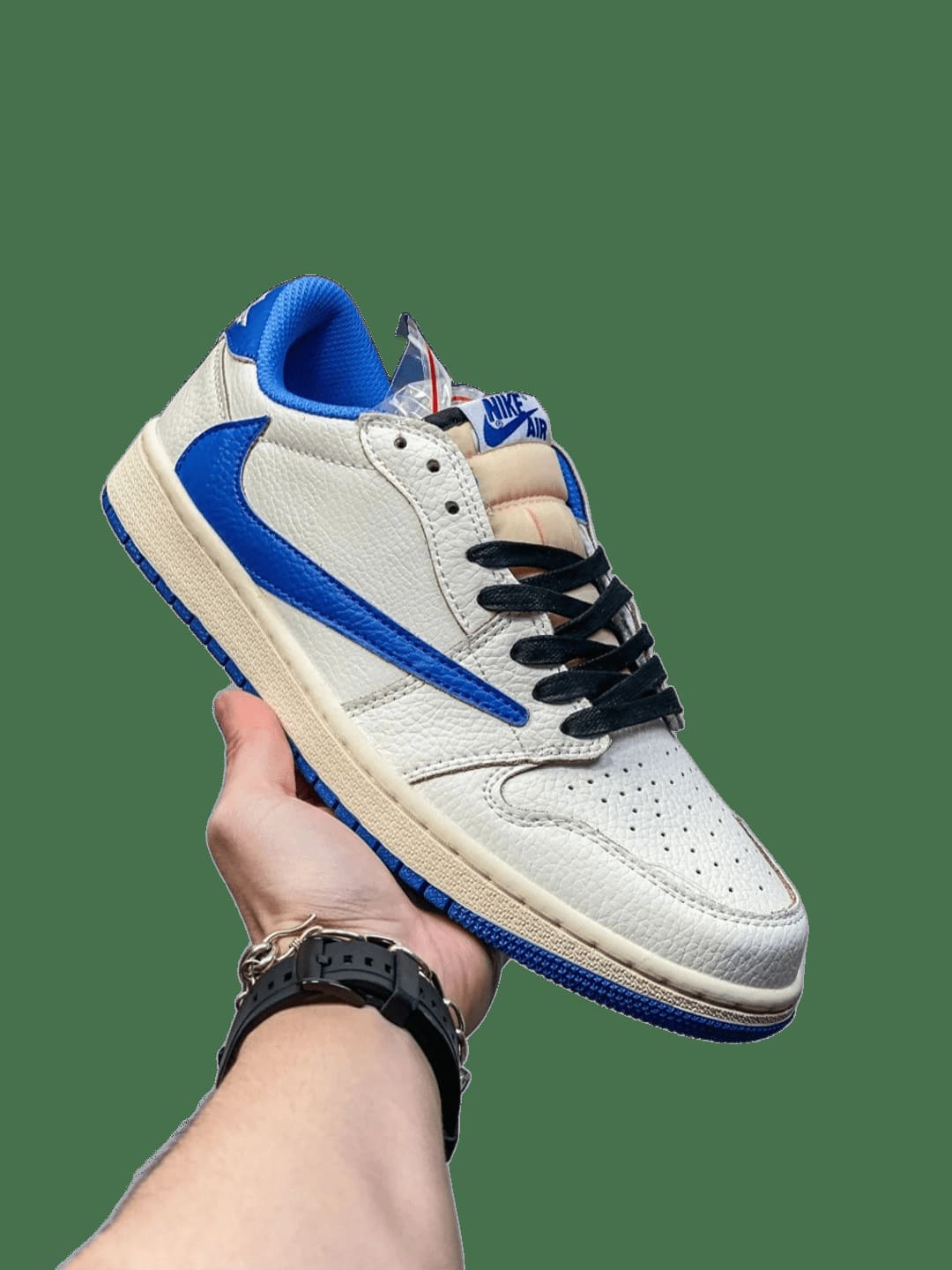 Nike Air Force 1 Low Retro Cream Blue Leather Sneakers