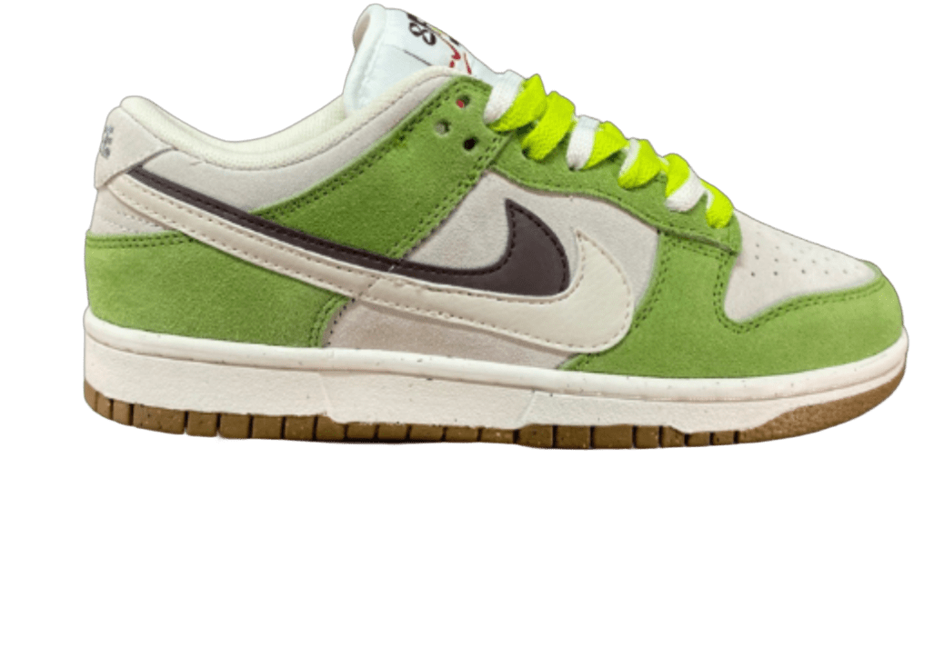 Nike Dunk Low Green Grey White Suede Lifestyle Sneakers