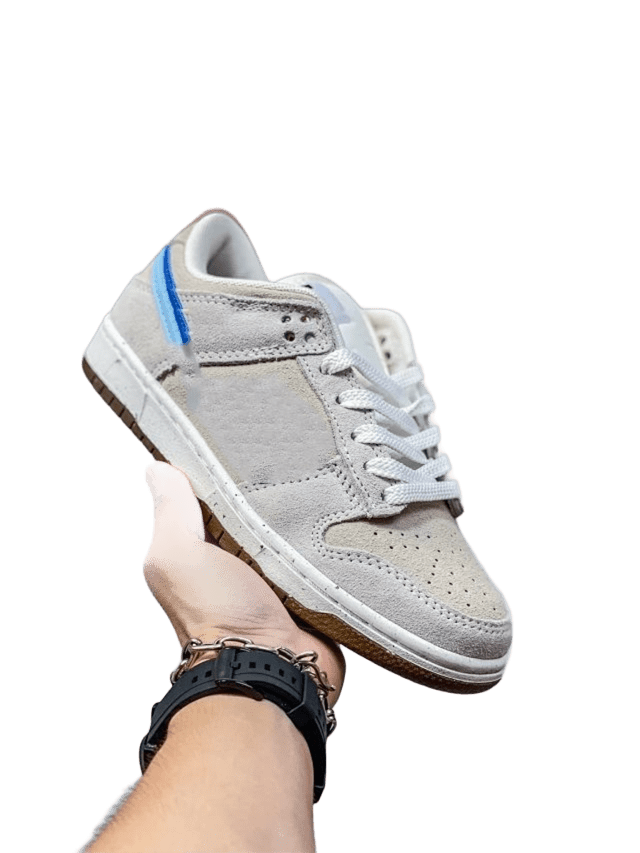 Nike Dunk Low Grey Blue Suede Retro Basketball Shoes