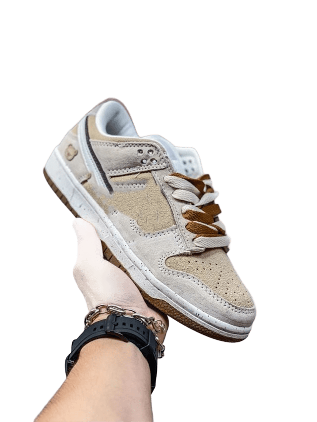 Nike Dunk Low Retro Beige Brown Suede Sneakers