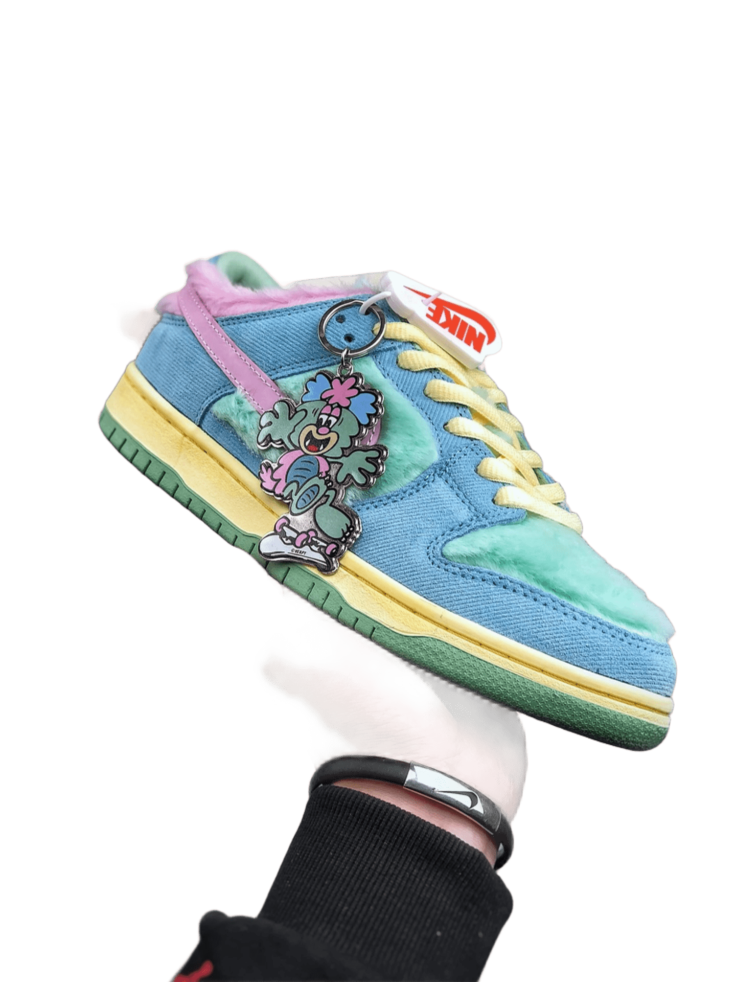 Nike Dunk SB Plush Colorblock Corduroy Sneakers With Cartoon Charm