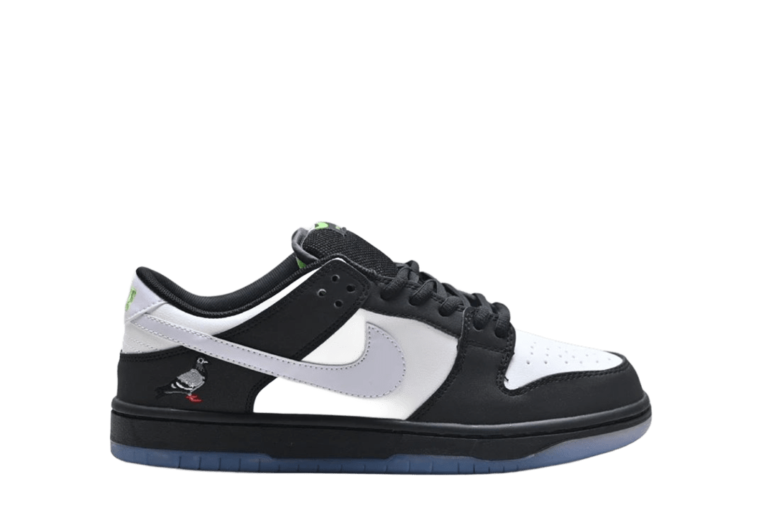 Nike SB Dunk Low Pigeon Black White Green Skate Shoes