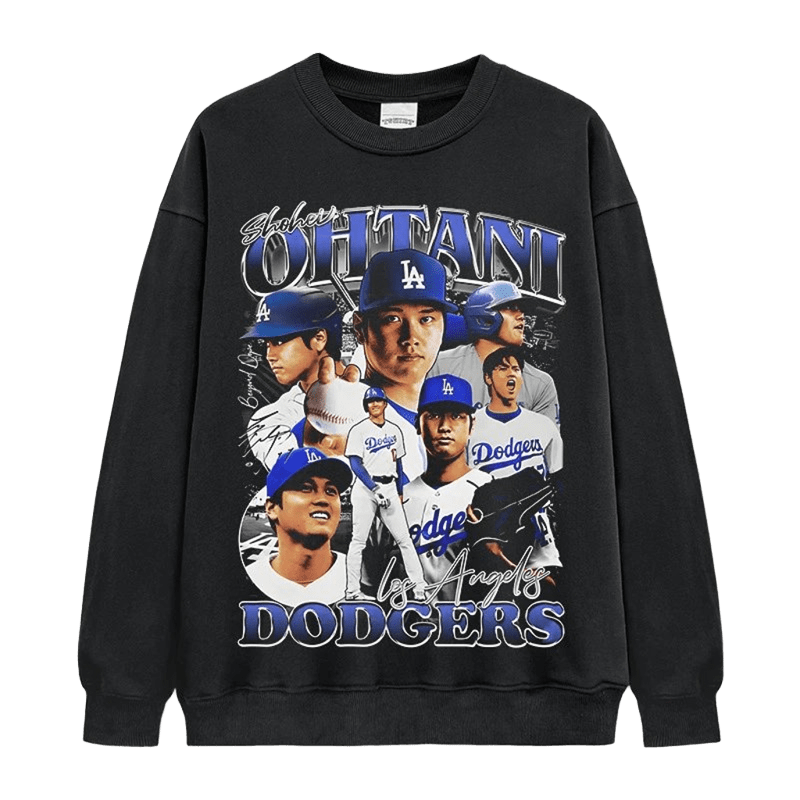 OHTANI Dodgers Graphic Cotton Crewneck Sweatshirt - Unisex Street Style