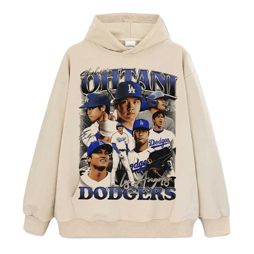 Ohtani Dodgers Print Cotton Hoodie - Unisex Streetwear