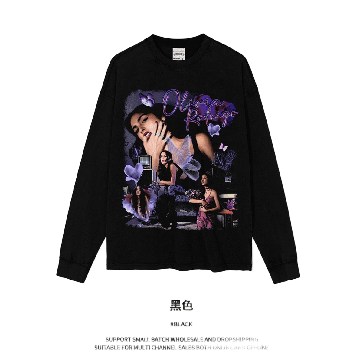 Olivia Rodrigo Butterfly Heart Loose Long Sleeve Tee