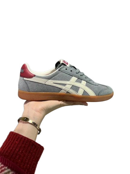 Onitsuka Tiger GSM Retro Sneakers Grey Beige Red Low-Top