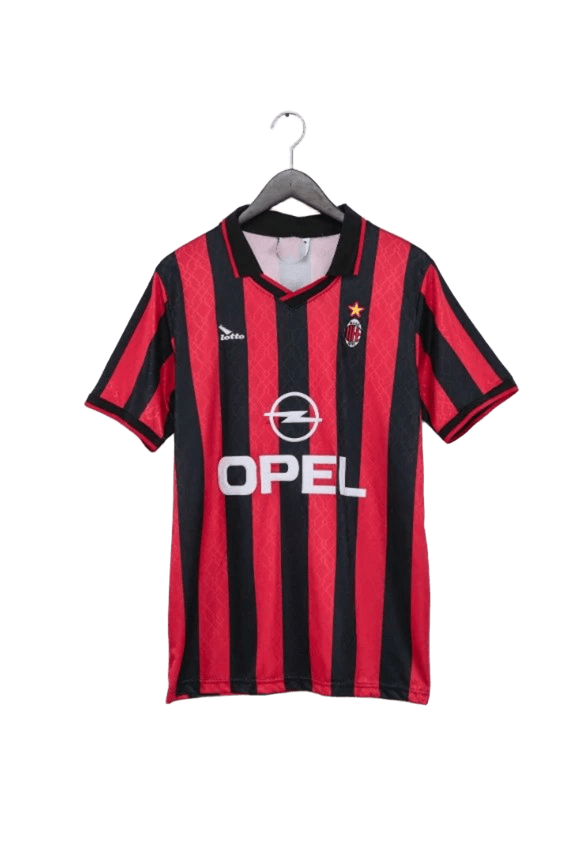 OPPEL AC Milan Red Black Striped Short Sleeve Jersey
