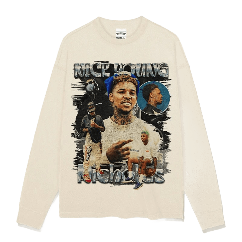 Oversized Cream Tee | Nick Young Print | Unisex Streetwear