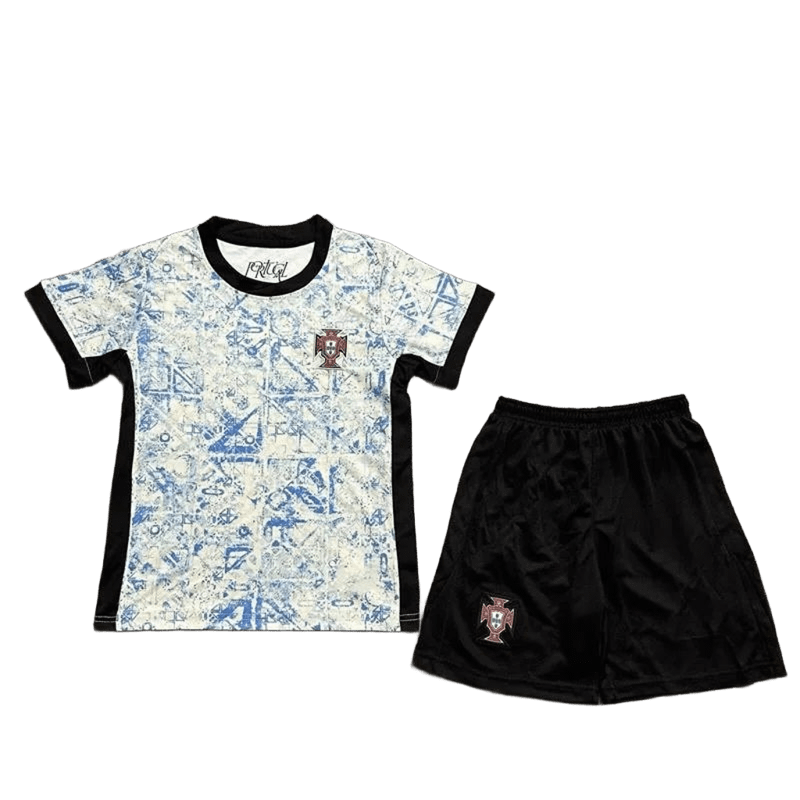 Portugal National Team White Blue Black Cotton Sports Set