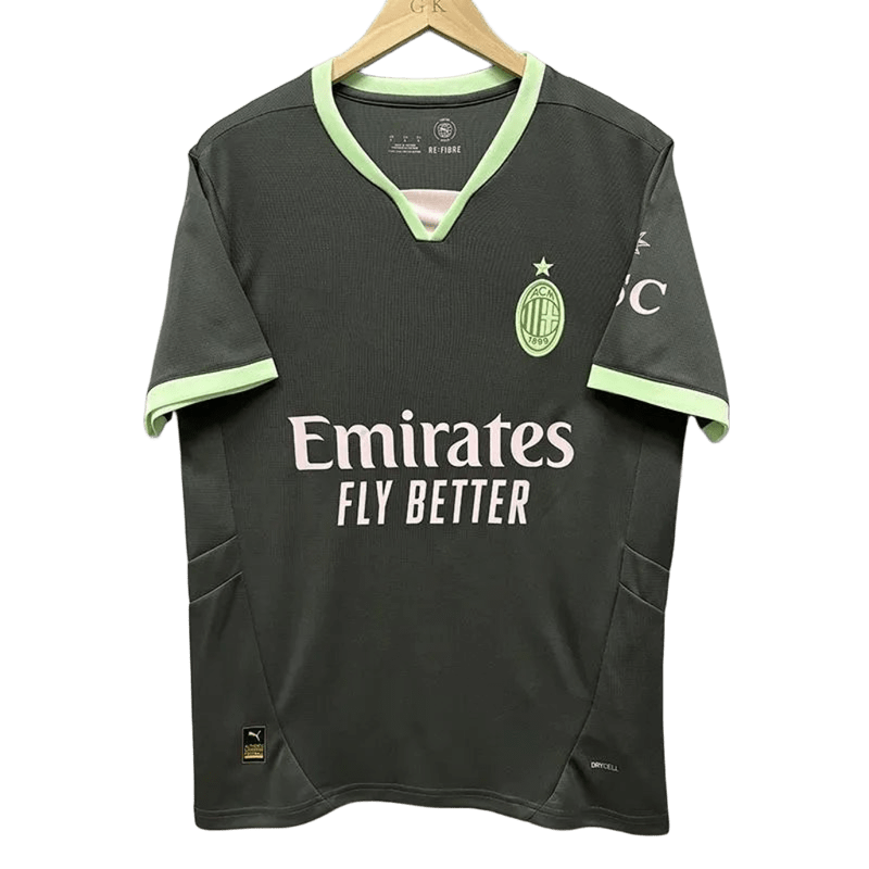 PUMA AC Milan Away Soccer Jersey Dark Grey Neon Green