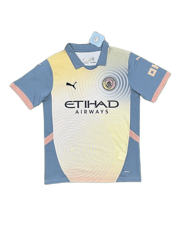 PUMA Man City Breathable Tee Blue Yellow Pink Simple