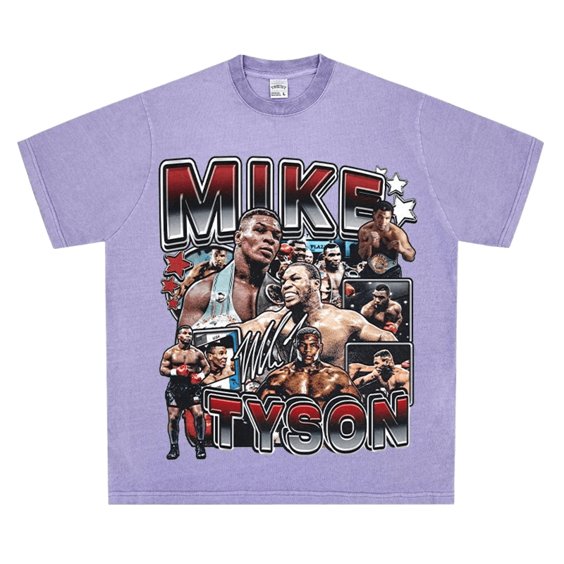 Purple Mike Tyson Retro Boxing Tee - Vintage Streetwear