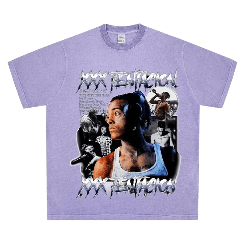 Purple Retro XXXTENTACION Print Tee - Unisex Streetwear