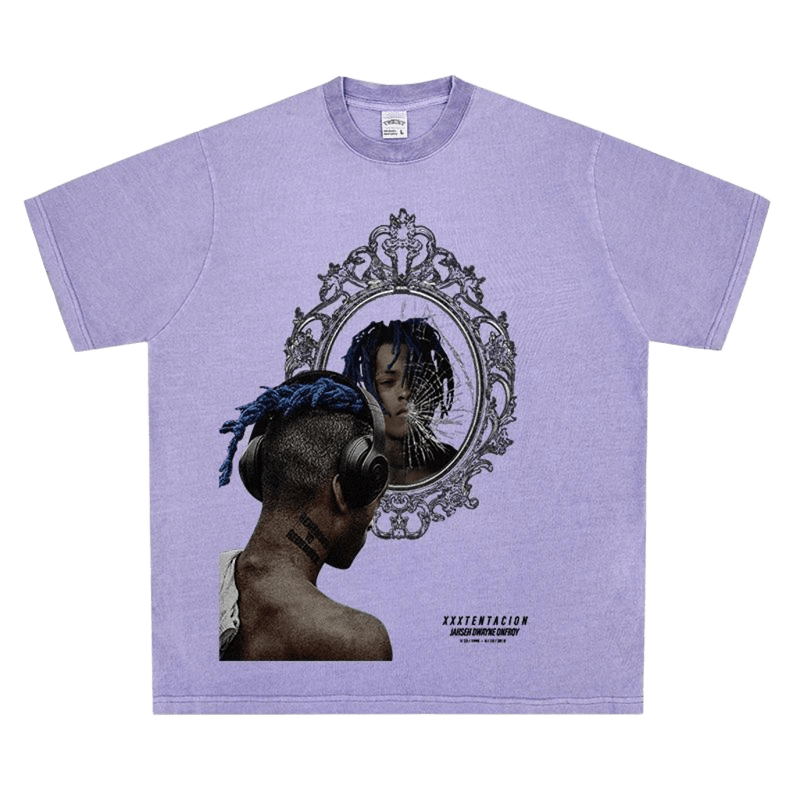 Purple Vintage Street Tee - Hip-Hop Unisex Cotton Shirt
