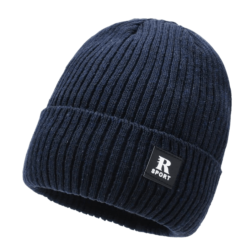 R Sport Ribbed Beanie - Unisex Winter Knit Cap