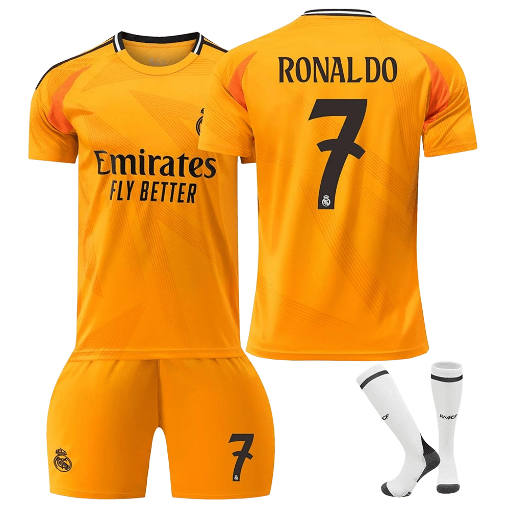 Real Madrid CR7 Orange Breathable Soccer Jersey