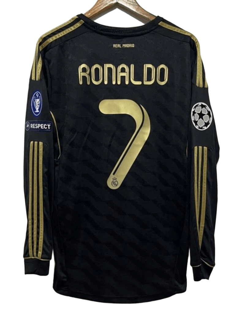 Real Madrid Cristiano Ronaldo No.7 UCL Black Gold Football Jersey