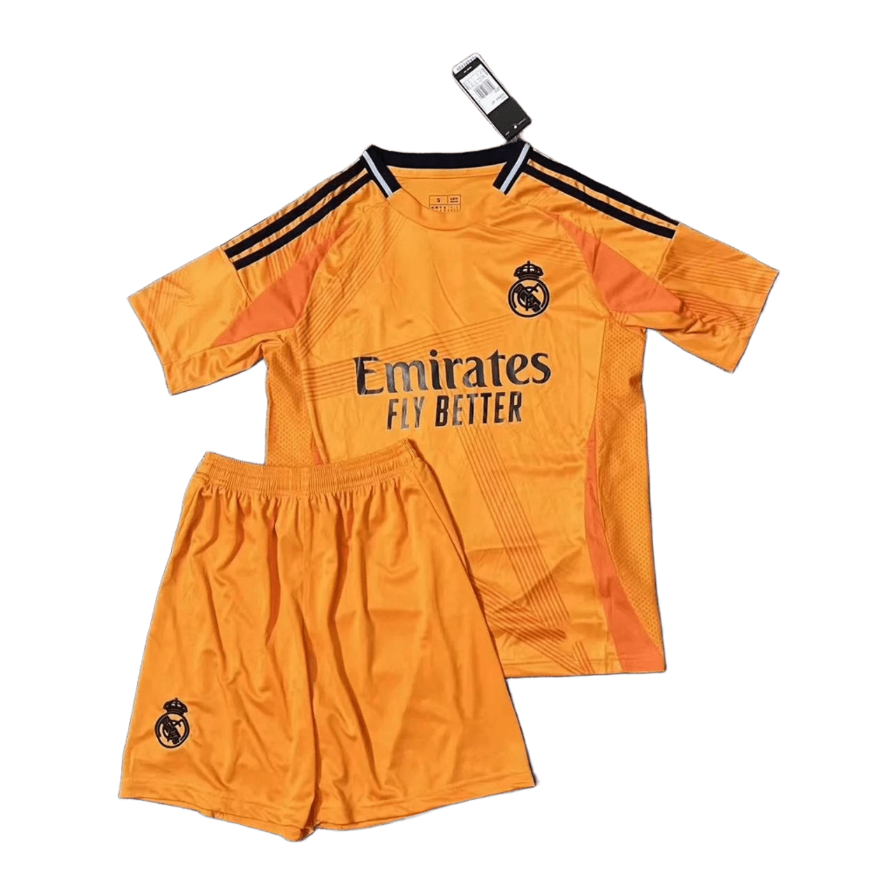 Real Madrid Football Orange Black Breathable Sport Set