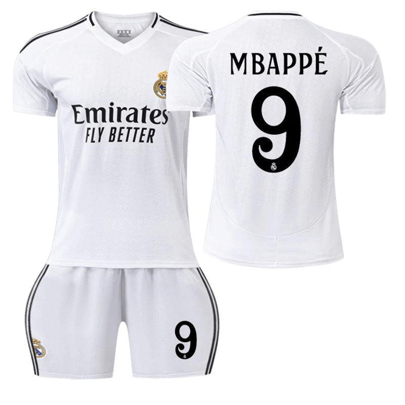 Real Madrid Mbappe 9 White Jersey Breathable Quick-Dry Kit