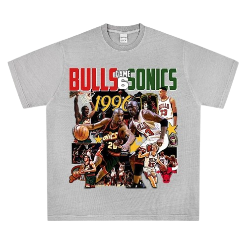 Retro 1996 Bulls vs Sonics Game 6 T-Shirt, Streetwear