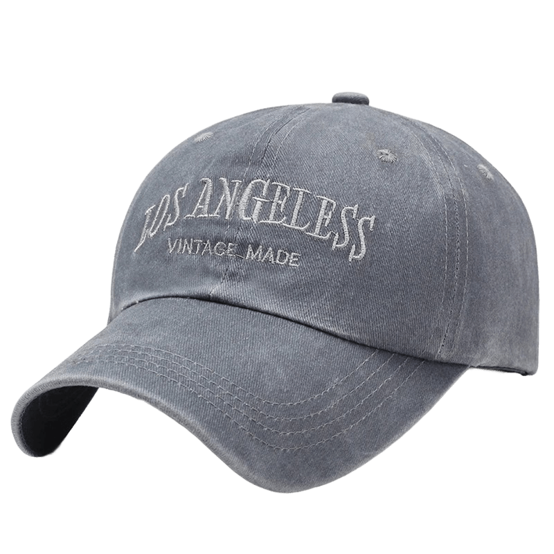 Retro Grey LA Vintage Baseball Cap, Unisex Street Style