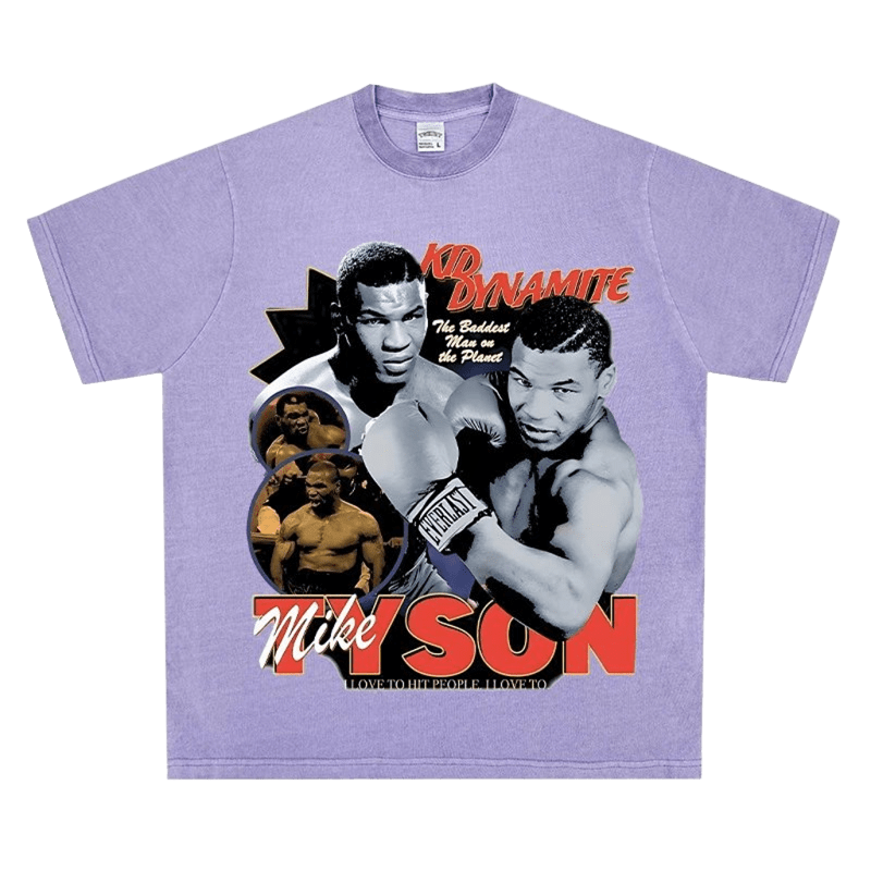 Retro Mike Tyson Boxing Tee - Kid Dynamite Purple Streetwear