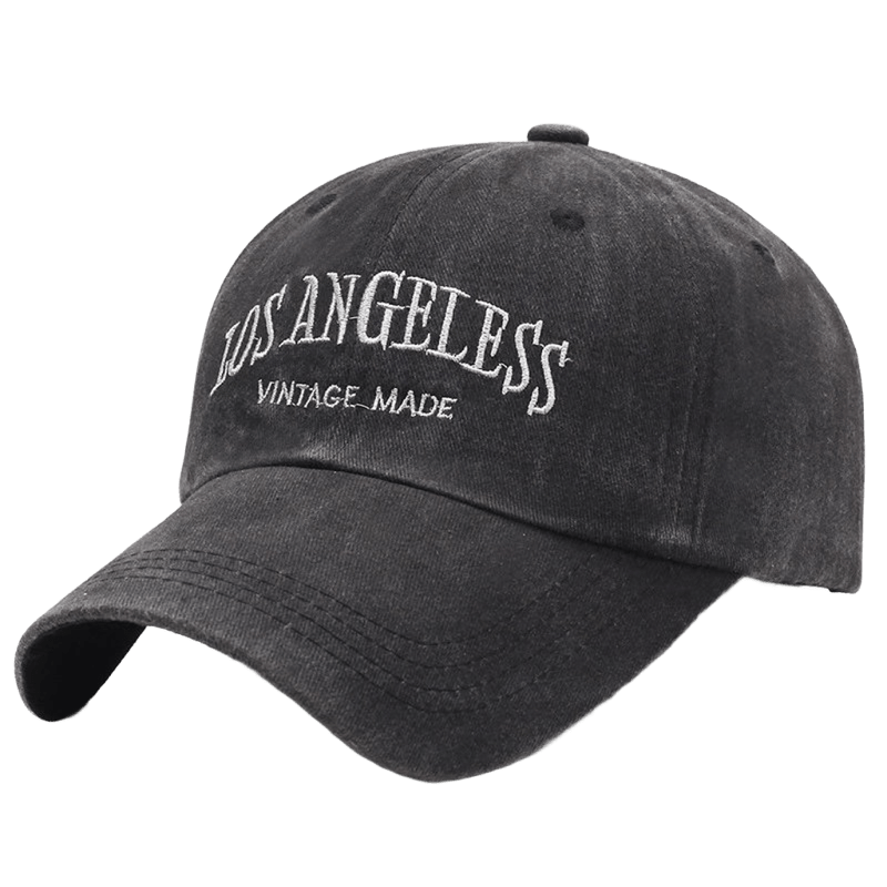 Retro Washed Black Baseball Cap - Unisex Vintage Street Style