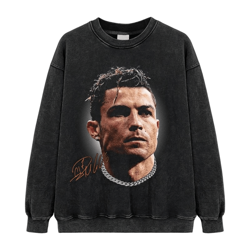 Ronaldo Vintage Hoodie: Black, Soft Cotton, Unisex Streetwear