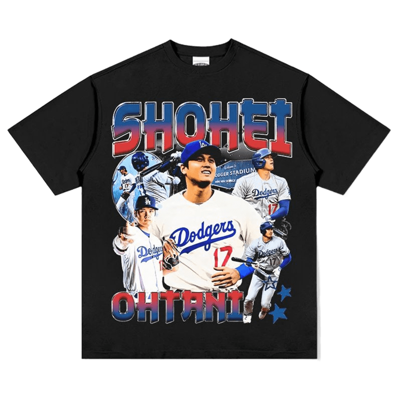 Shohei Ohtani Baseball T-Shirt, Dodgers Gradient Print Streetwear