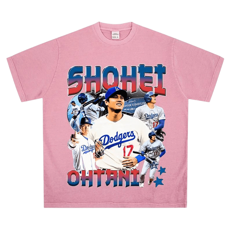 Shohei Ohtani Dodgers 17 Pink Baseball T-Shirt Streetwear