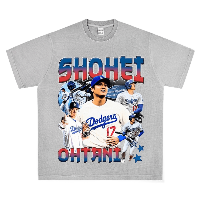 Shohei Ohtani Dodgers 3D T-Shirt - Unisex Gray Baseball Tee