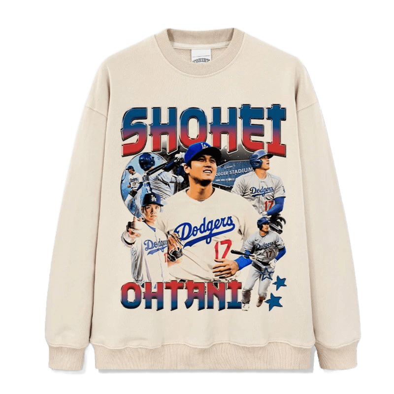 Shohei Ohtani Dodgers Graphic Beige Crewneck Sweatshirt - Unisex