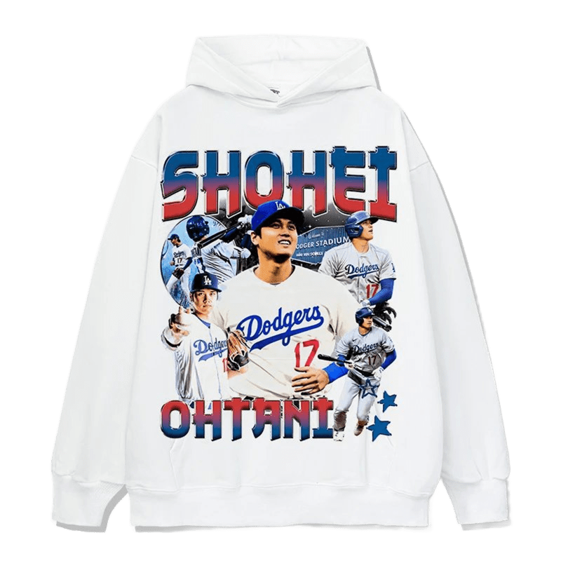 Shohei Ohtani Dodgers Hoodie: White Unisex Cotton Streetwear