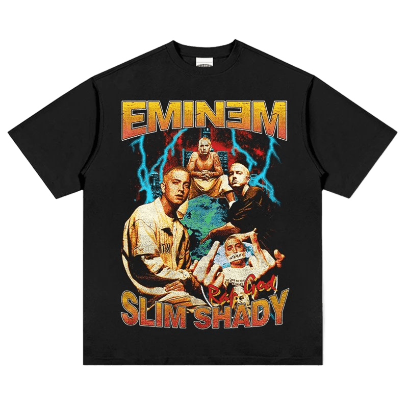 Slim Shady Rap God Tee: Retro Hip-Hop Unisex Cotton Shirt