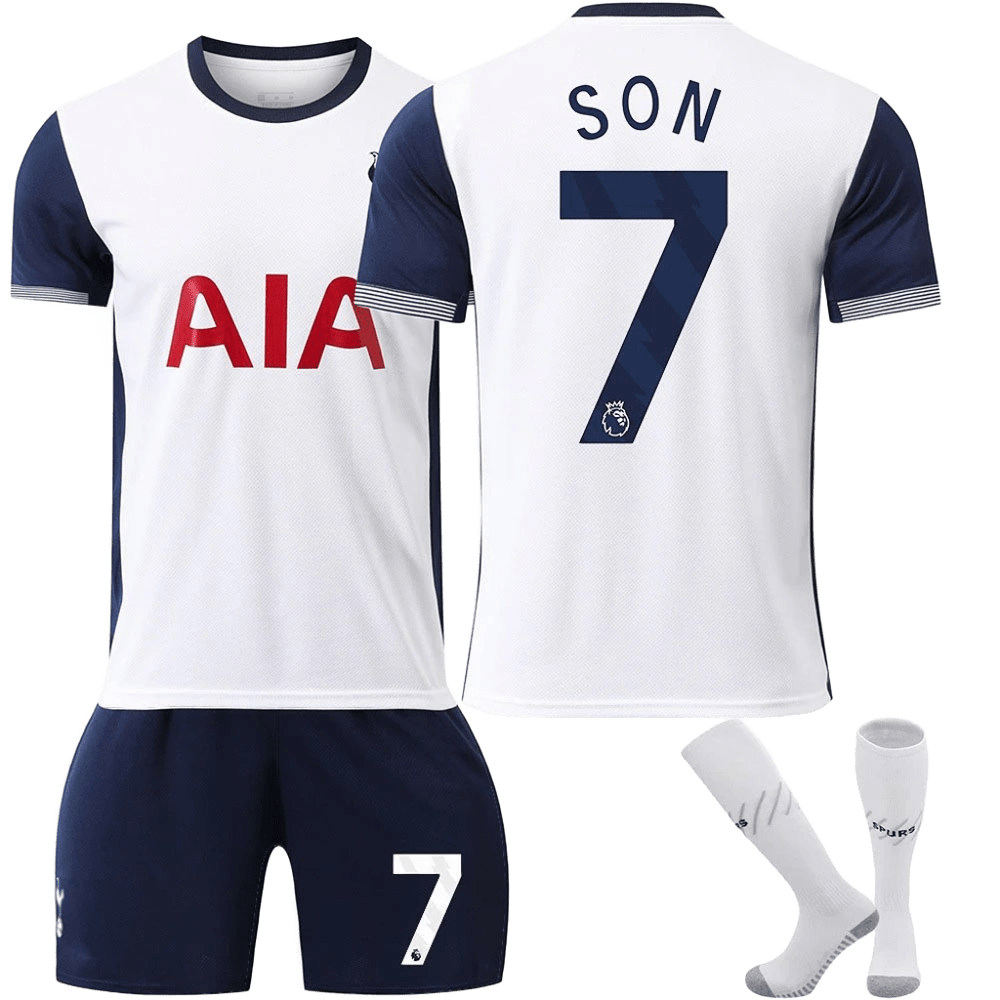 Spurs Home Jersey - Son 7 - Unisex White Blue Breathable