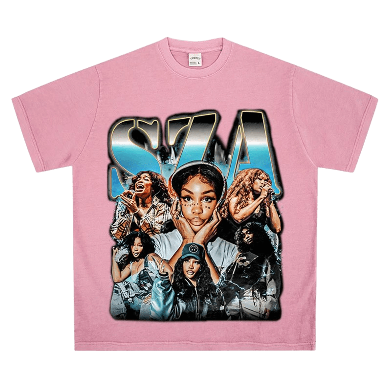 SZA 3D Print Pink T-Shirt, Unisex Cotton Streetwear Tee
