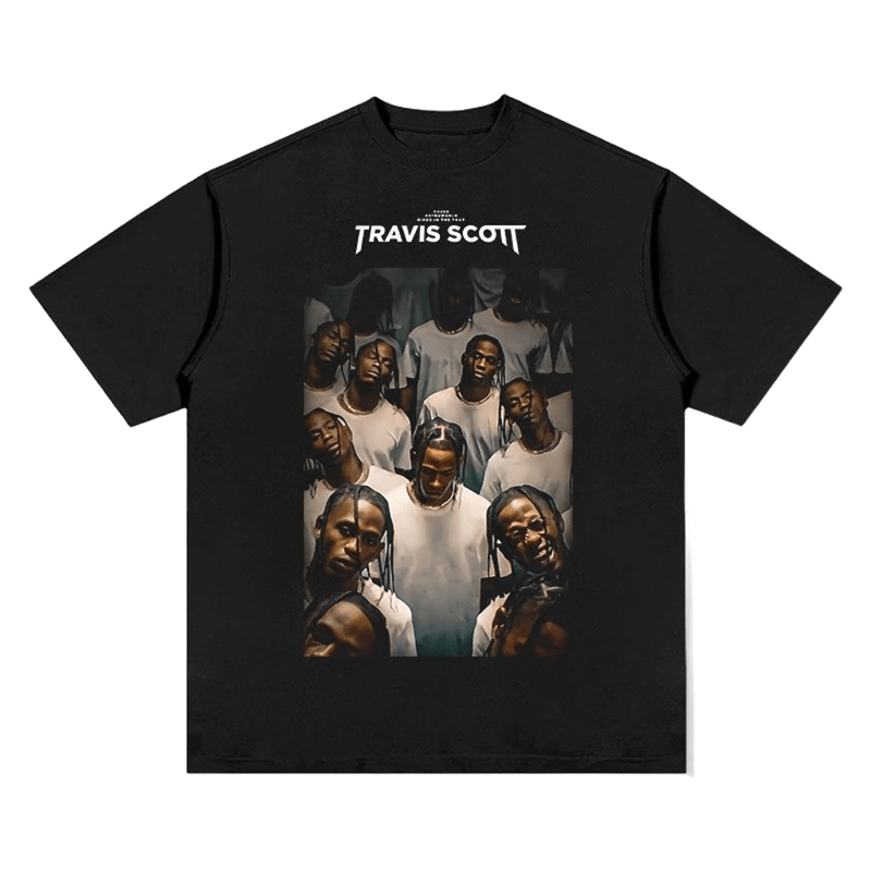 Travis Scott Black Cotton Tee - Streetwear Unisex Graphic T-Shirt