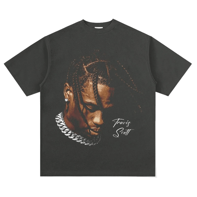 Travis Scott Black Graphic Tee, Cotton Streetwear Unisex
