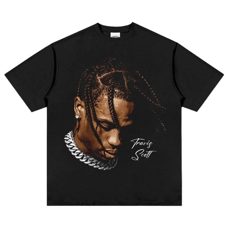 Travis Scott Black Graphic Tee - Unisex Streetwear Cotton