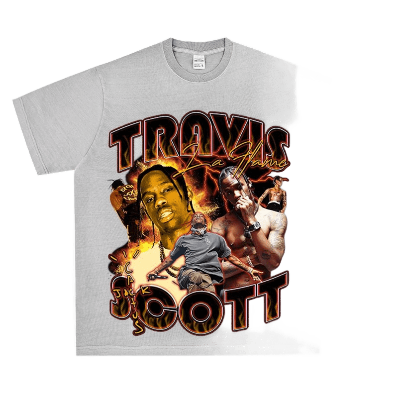 Travis Scott Flame Graphic T-Shirt - Unisex Street Tee