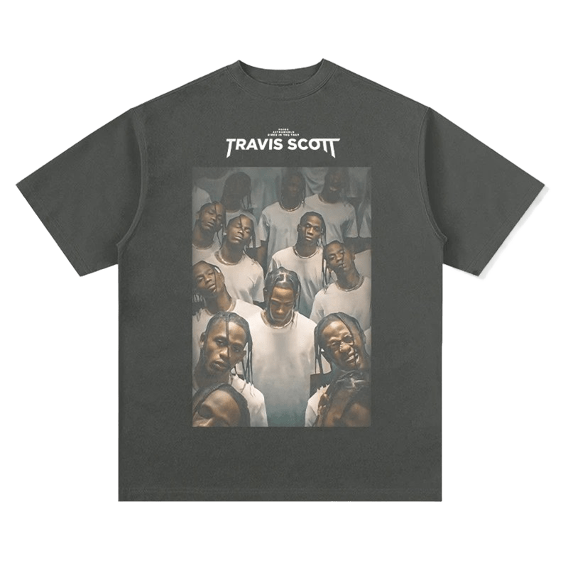 Travis Scott Oversized T-Shirt, Black Cotton Streetwear Tee